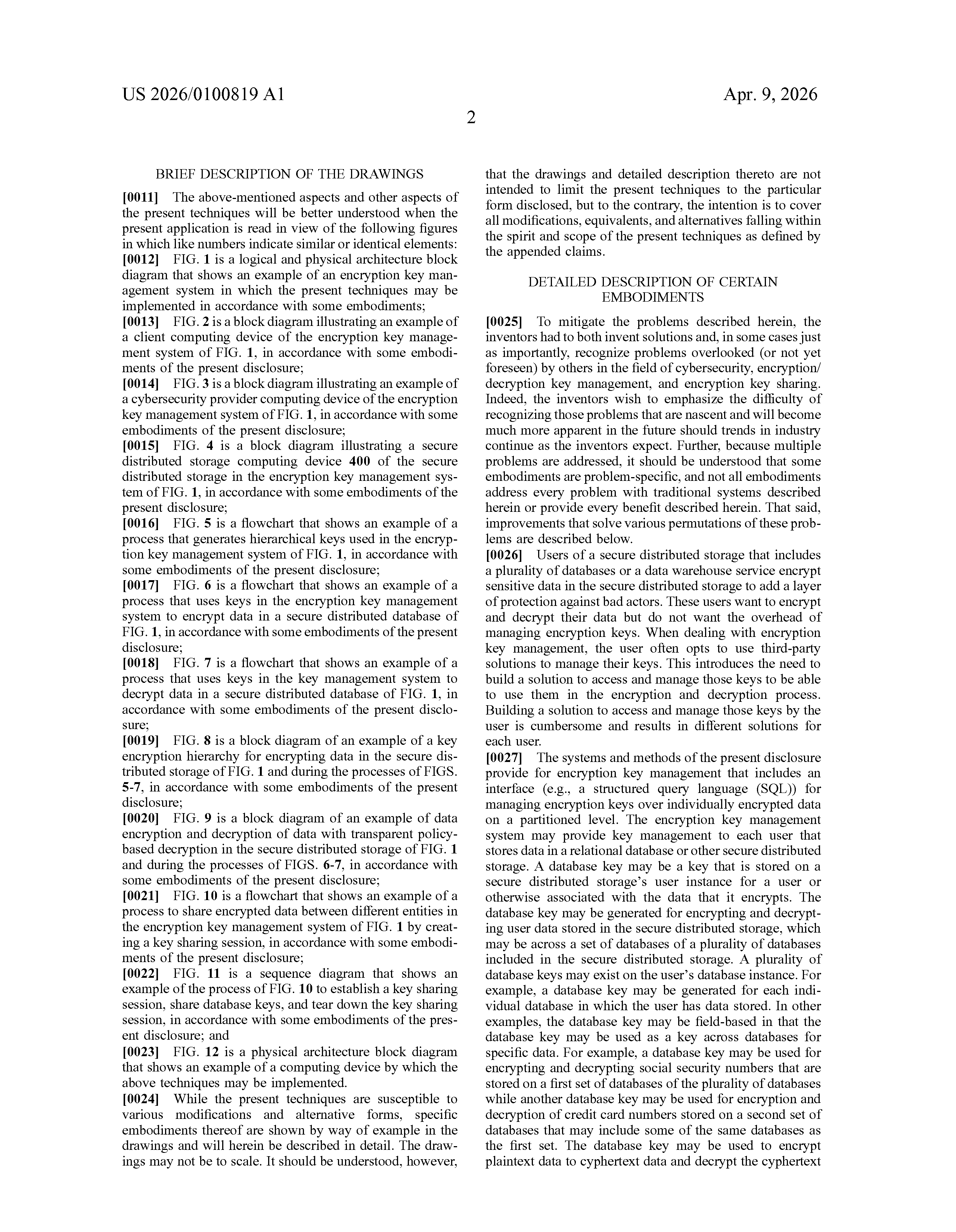 US Patent Application Publication US 2026/0100819 A1 page 15