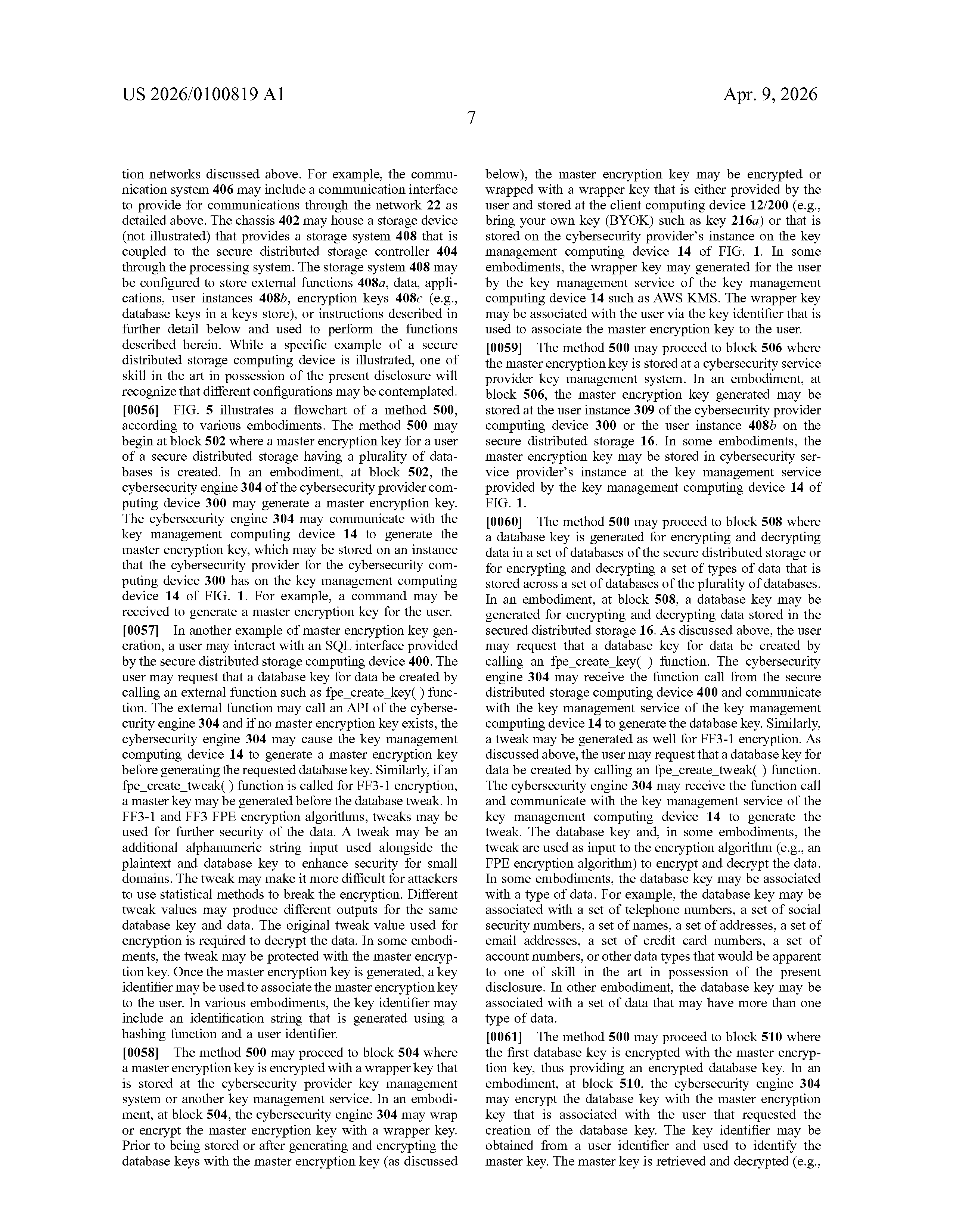 US Patent Application Publication US 2026/0100819 A1 page 20