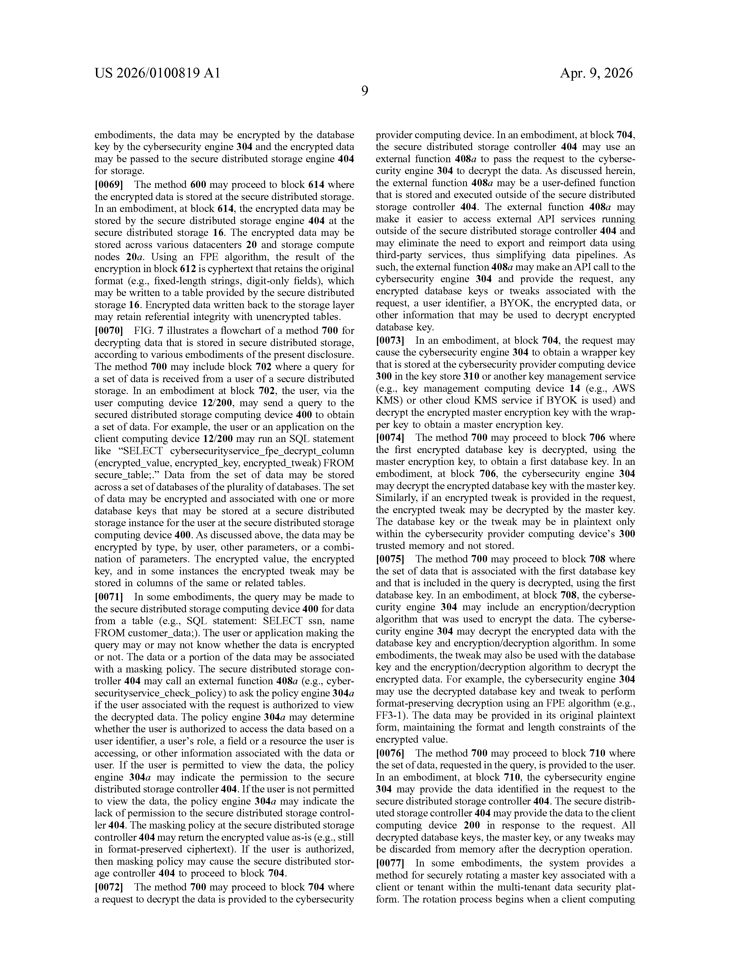 US Patent Application Publication US 2026/0100819 A1 page 22