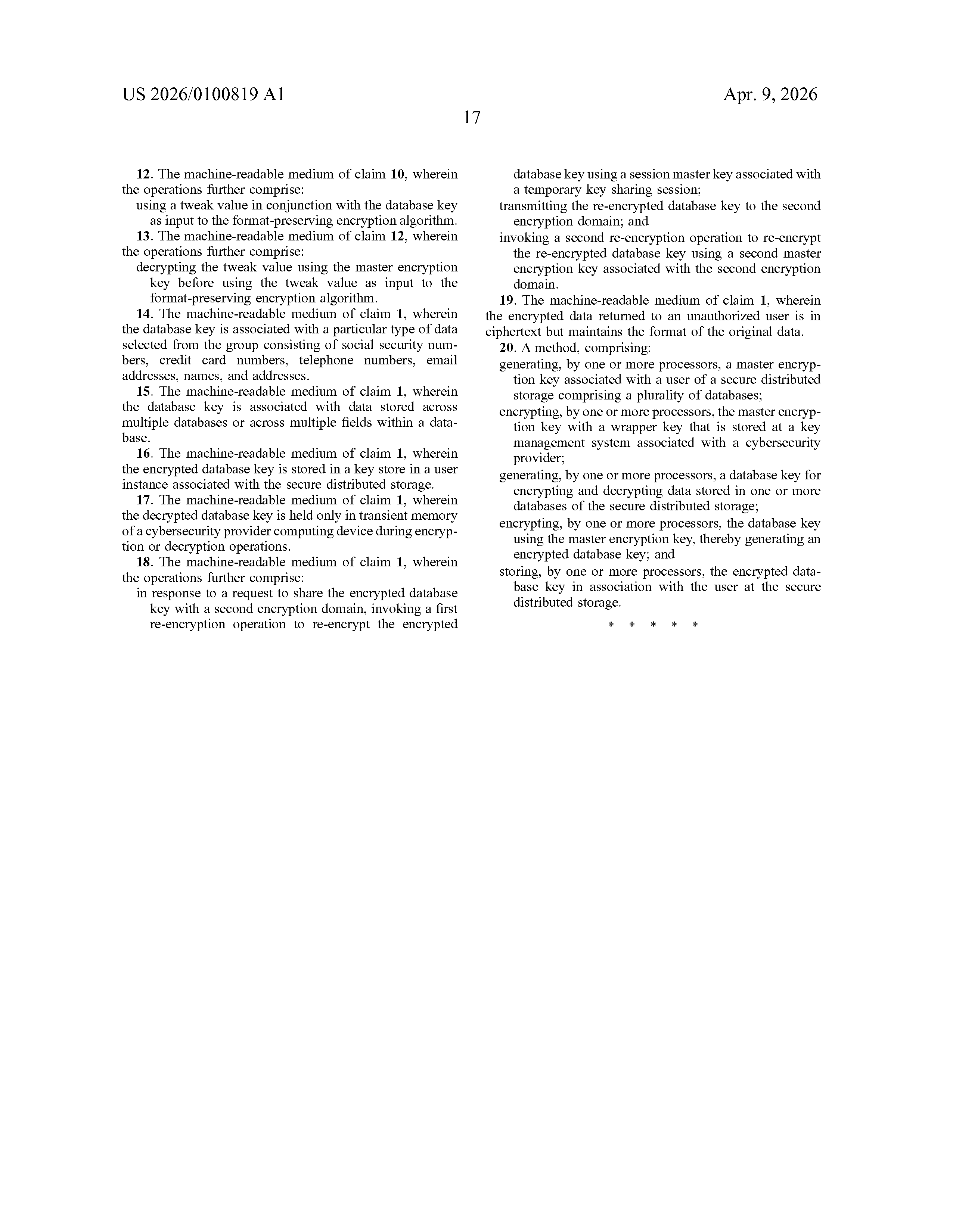 US Patent Application Publication US 2026/0100819 A1 page 30